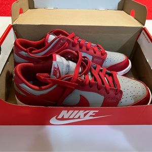 Brand New with box Nike Dunk Low Retro Grey/ Varsity Red 8.5